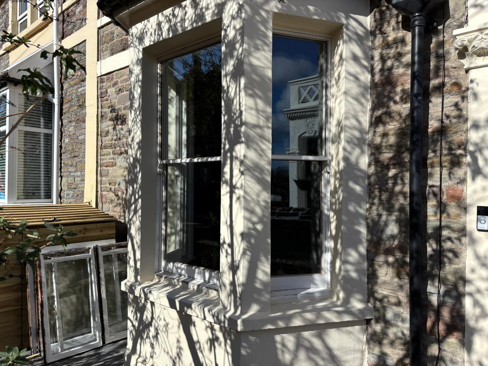 Slimline double glazed replacement sashes fitted in a home in Redland Bristol